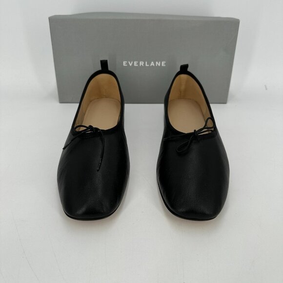 Everlane The Italian Leather Day Ballet Flats size 9.5 Women's Black posd - Picture 4 of 7